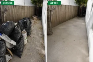 renovation or construction junk removal before and after